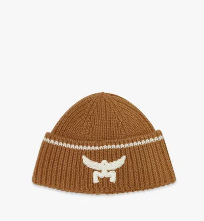 MCM LOGO BEANIE IN WOOL AND RECYCLED CASHMERE 