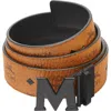Mcm Logo Buckle Reversible Belt In Cognac