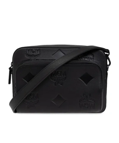 Mcm Logo Cross-body Bag In Black