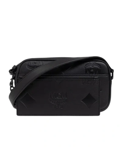 Mcm Logo Cross-body Bag In Black