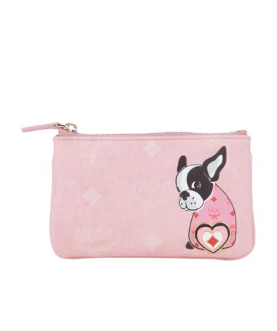 Mcm Logo Details Clutch In Pink