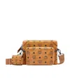 Mcm Logo Details Satchel In Brown