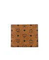 Mcm Small Monogram-print Bi-fold Wallet In Brown