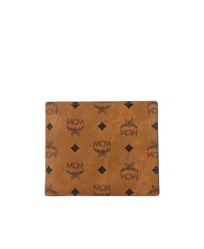 MCM MCM ALL-OVER LOGO DETAILED BI-FOLD WALLET