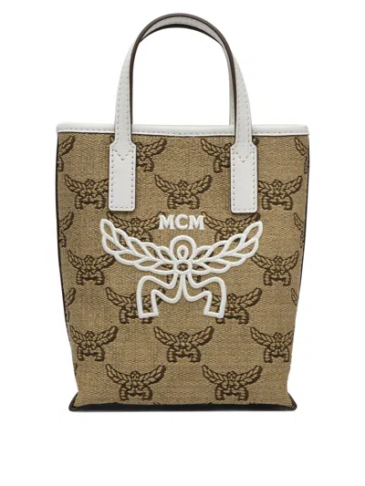Mcm Logo Embroidered Tote Bag