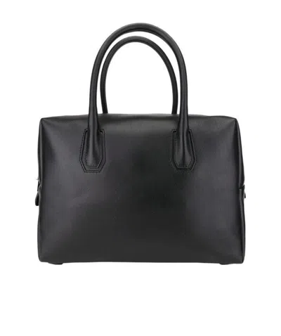Mcm Logo Handbag In Black