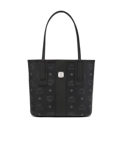 Mcm Logo Handbag In Black