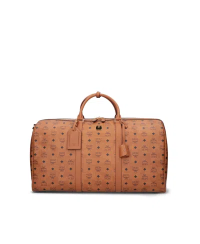 Mcm Logo Handbag In Brown