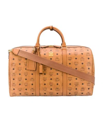 Mcm Logo Handbag In Brown