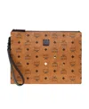Mcm Medium Aren Clutch Bag In Brown