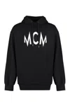 Mcm Floral Print Logo Hoodie In Organic Cotton