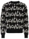Mcm Embroidered Cashmere Blend Oversize Sweater In Black