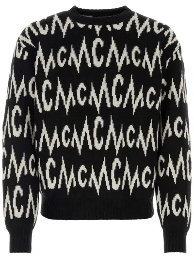 Mcm Ribbed Cropped Cashmere Blend Sweater In Black