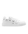 Mcm Terrain Canvas Printed Sneakers In White