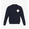 Mcm Logo Patch Bouclé Sweatshirt In Blue