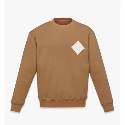 Mcm Logo Patch Bouclé Sweatshirt In Green