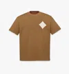 Mcm Logo Patch Bouclé T-shirt In Brown