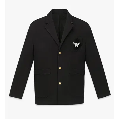 Mcm Logo Patch Ponte Blazer In Black