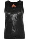 Mcm Stretch Jersey Top With Sequins In 黑色