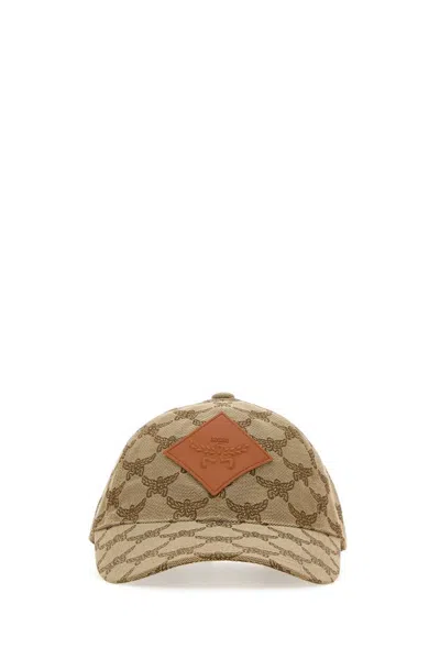 Mcm Embroidered Polyester Blend Baseball Cap In Black