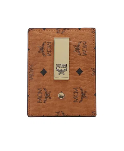Mcm Logo-print Compact Cardholder In Brown