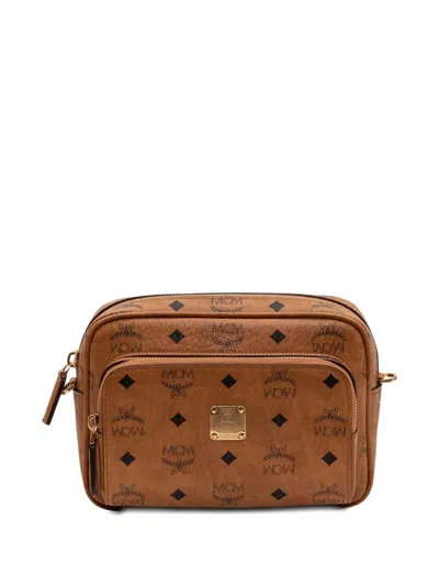 Mcm Logo-print Shoulder Bag In Brown