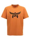 Mcm Laurel Logo Print T-shirt In Organic Cotton In Orange