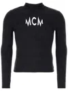 Mcm Logo Printed Long Sleeved T-shirt In Black