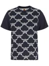 Mcm Cotton Crew Neck T-shirt With Geometric Pattern In Blue