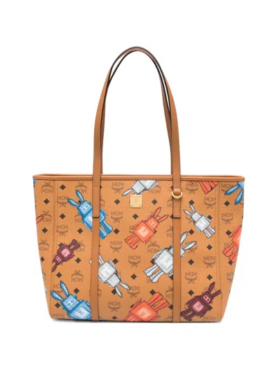 Mcm Toni Top-zip Shopper In Rabot Visetos In Multi