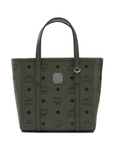 Mcm Logo-print Tote Bag In Green