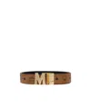 Mcm Logo Printed Double-sided Belt In Brown