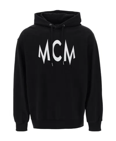 MCM MCM LOGO PRINTED DRAWSTRING HOODIE