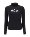 Mcm Logo Printed Long Sleeved T-shirt In Black