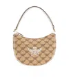 Mcm Women Embroidered Raffia Himmel Ascending Moon Shoulder Bag In Nude