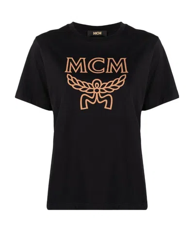 Mcm Logo Printed T-shirt In Black