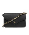 Mcm Logo Shoulder Bag In Black