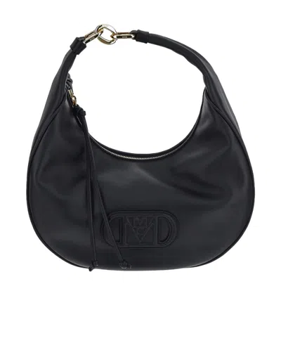 Mcm Logo Shoulder Bag In Black