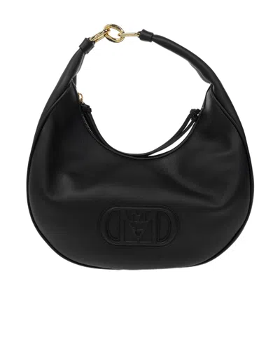 Mcm Logo Shoulder Bag In Black