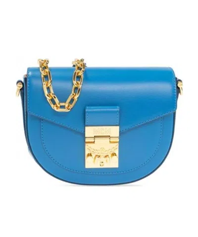 Mcm Logo Shoulder Bag In Blue