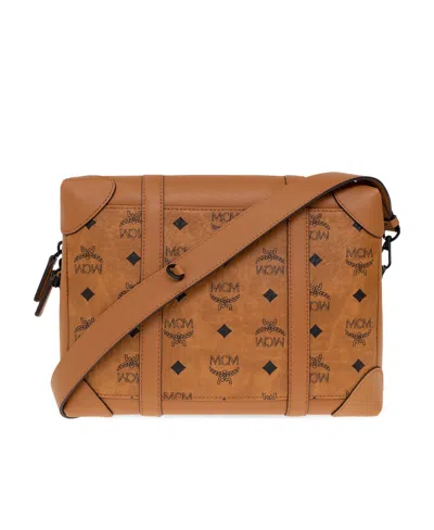 Mcm Logo Shoulder Bag In Brown