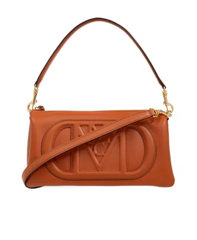 Mcm Logo Shoulder Bag In Brown