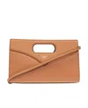 Mcm Structured Envelope Leather Handbag In Brown