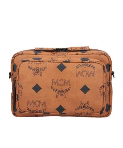 Mcm Logo Shoulder Bag In Brown