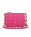 Mcm Logo Shoulder Bag In Pink
