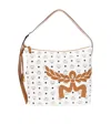 Mcm Logo Shoulder Bag In White