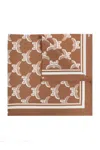 Mcm Lauretos Monogram Bandana Scarf In Brown