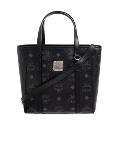 Mcm Toni Monogram Leather Tote Bag In Black