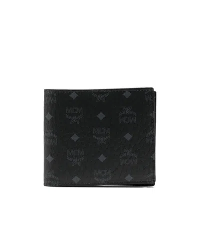Mcm Bifold Wallet In Visetos Original In Black
