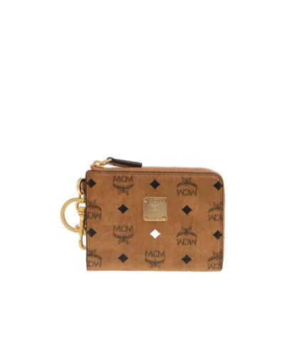Mcm Logo Wallet In Brown